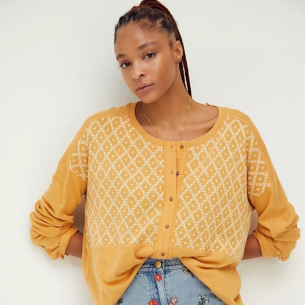 FREE PEOPLE Free Sport Henley Long Sleeve Top